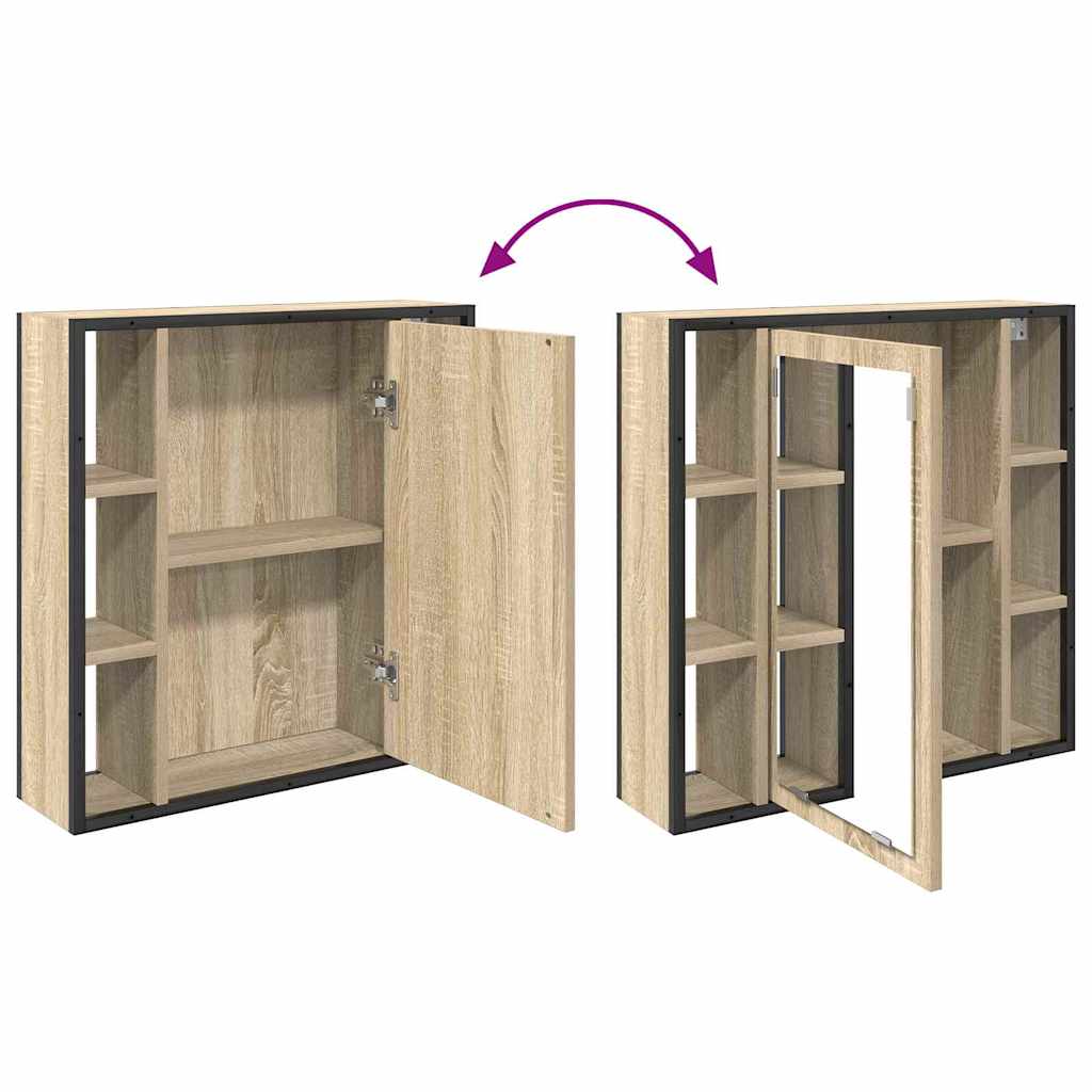 vidaXL Bathroom Furniture Set with Shelf 2 pcs Brown Engineered wood