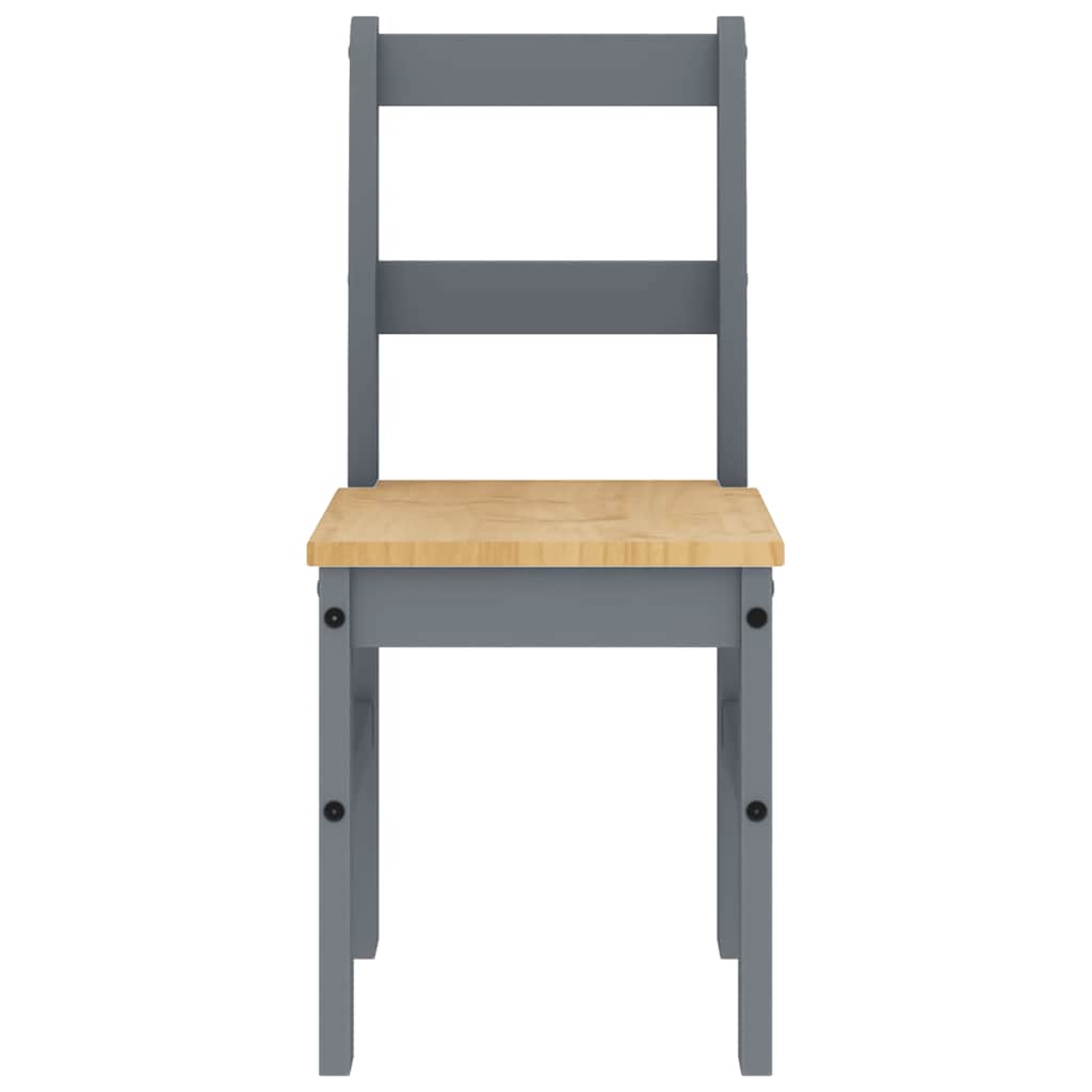 vidaXL 4 Piece Dining Set PANAMA Grey Solid Wood Pine