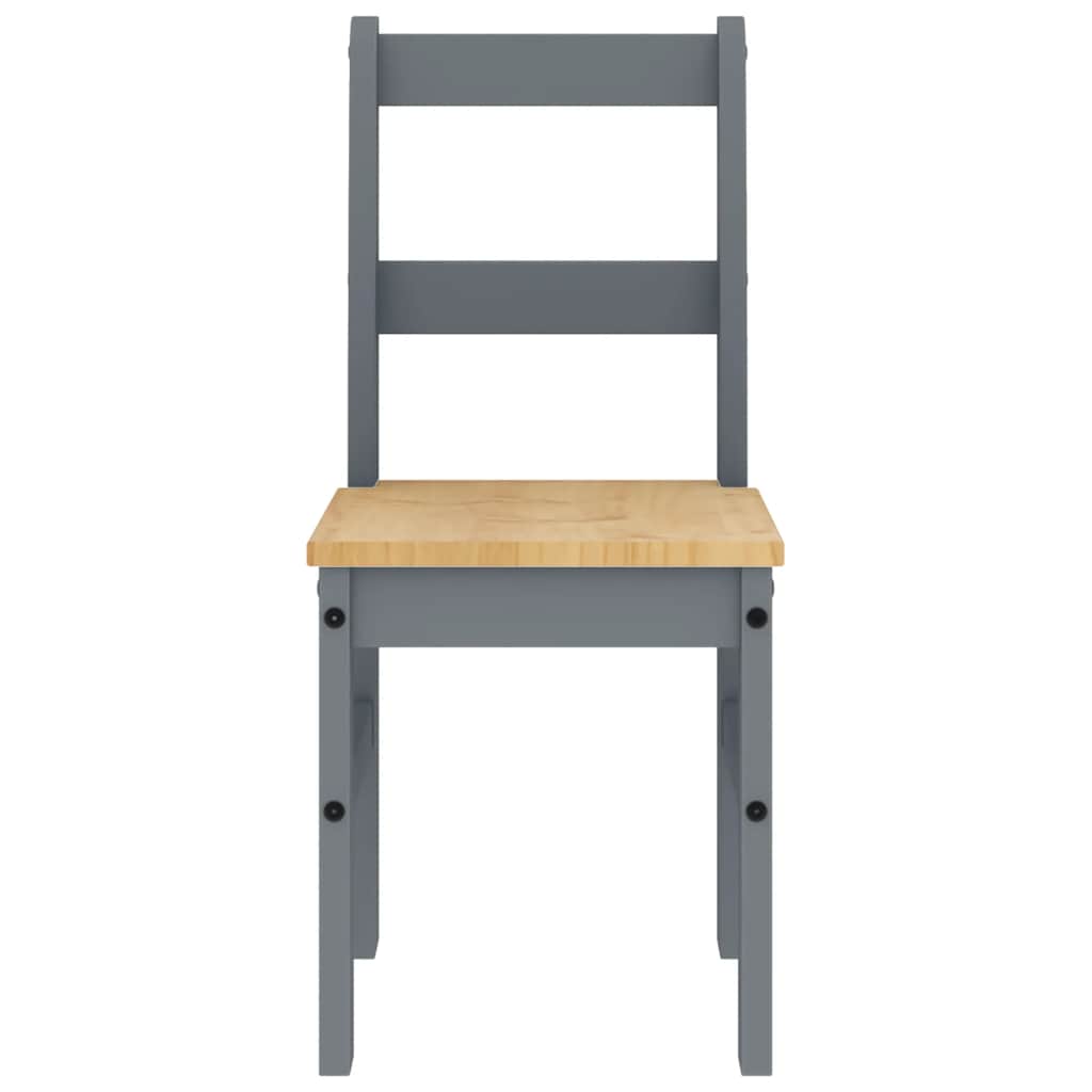 vidaXL 4 Piece Dining Set PANAMA Grey Solid Wood Pine