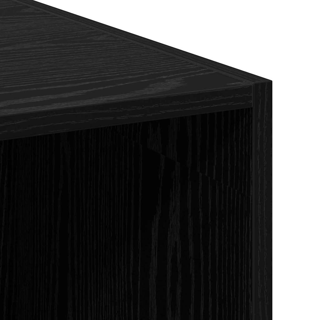 vidaXL Bookcase with Drawer Black Oak 30 x 42.4 x 185.2 cm
