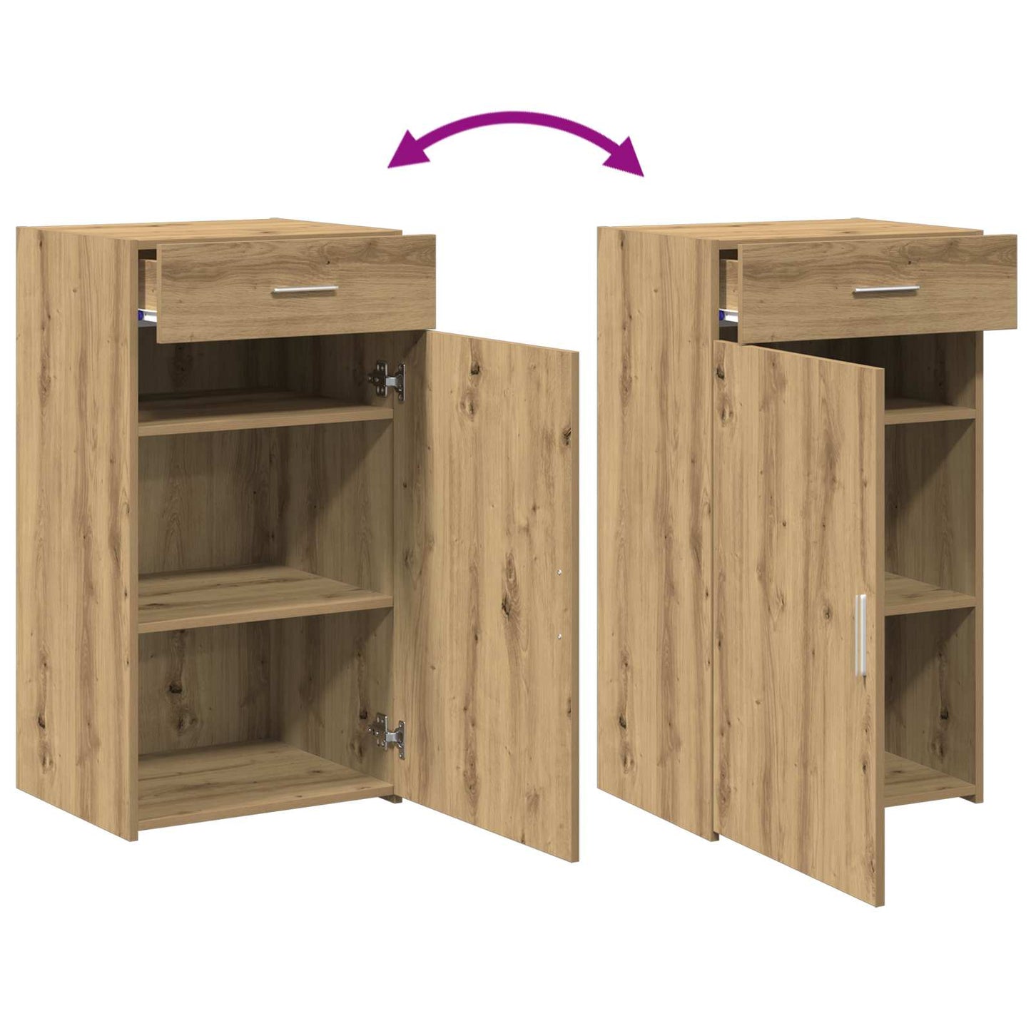 vidaXL Sideboard with Drawer Artisan Oak 50 x 42.5 x 93 cm