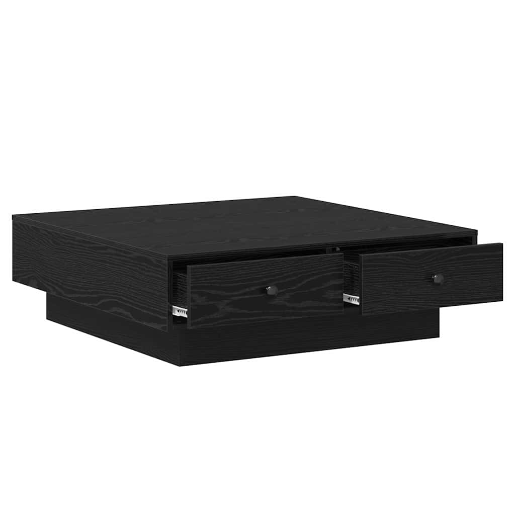 vidaXL Coffee Table Black Oak 90 x 90 x 28 cm Engineered Wood