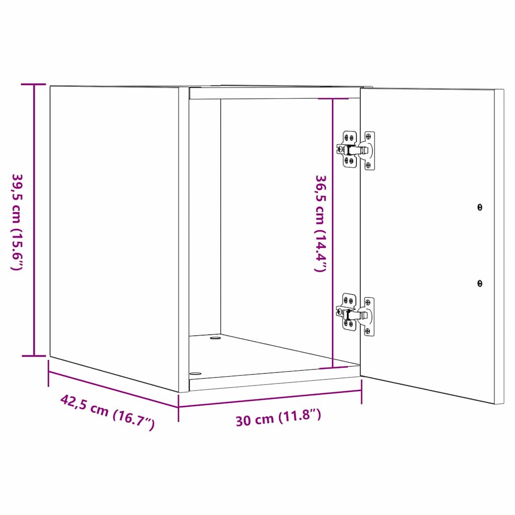 vidaXL Wall-Mounted Cabinet Artisan Oak 30 x 42.5 x 39.5 cm