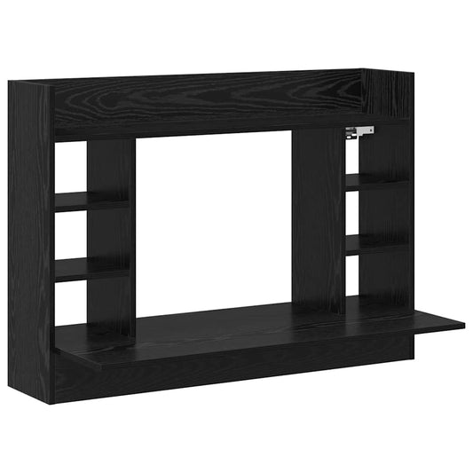 vidaXL Wall-Mounted Desk Black oak Engineered wood 105 x 48 x 75 cm