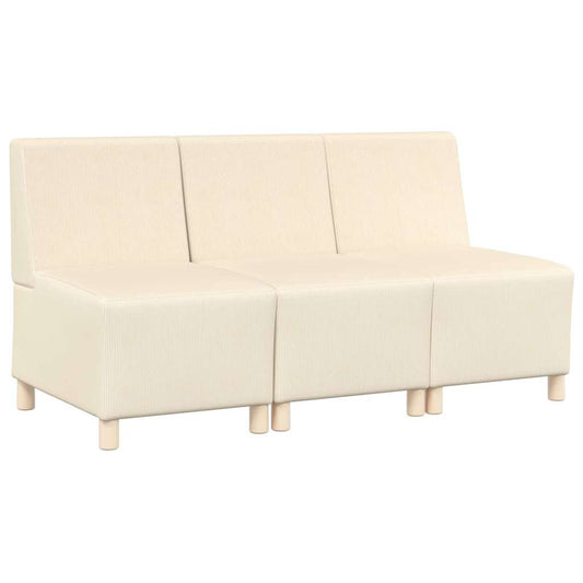 vidaXL Modular Sofa Unit Armless 3 pcs Cream 55 x 74 x 82 cm