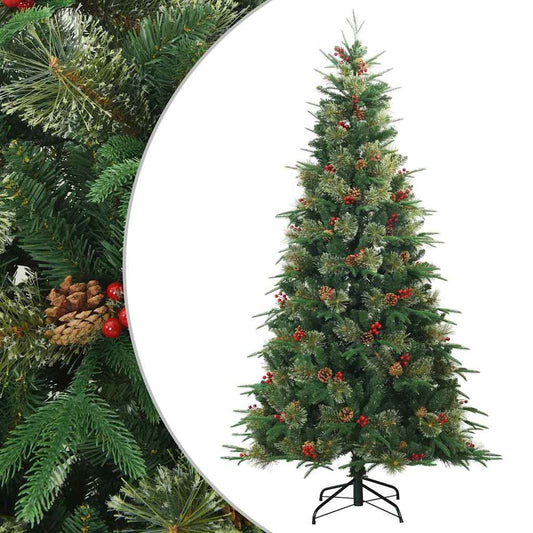 vidaXL Artificial Hinged Christmas Tree Green 180 cm PVC, PE and Steel