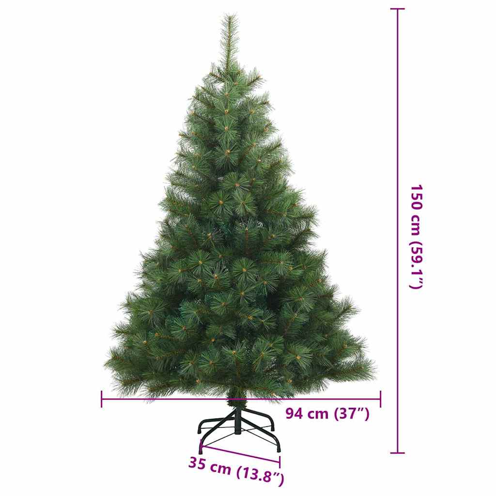 vidaXL Artificial Hinged Christmas Tree Green 150 cm PVC, steel