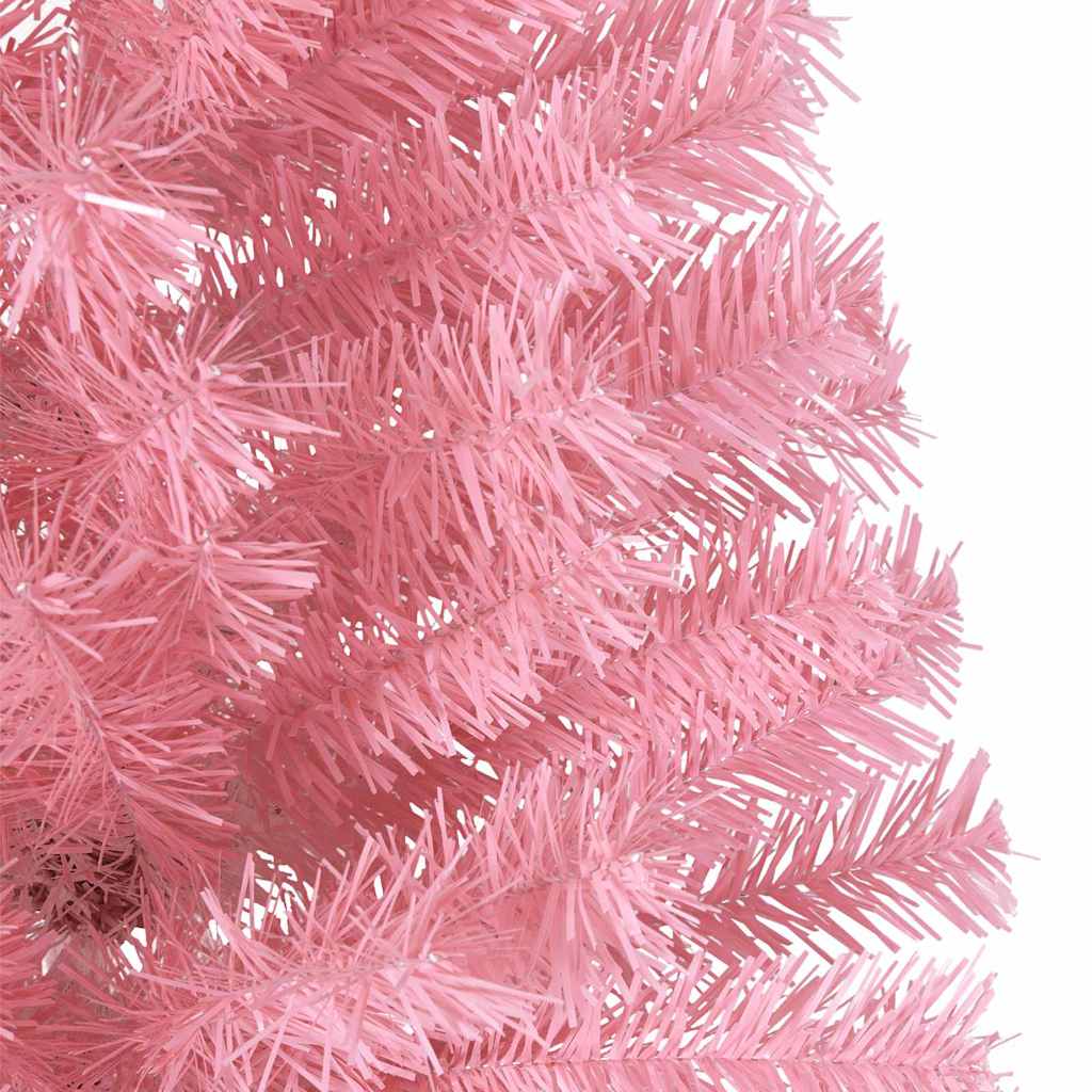vidaXL Artificial Pre-lit Christmas Tree with 300 LEDs Pink 180 cm PVC