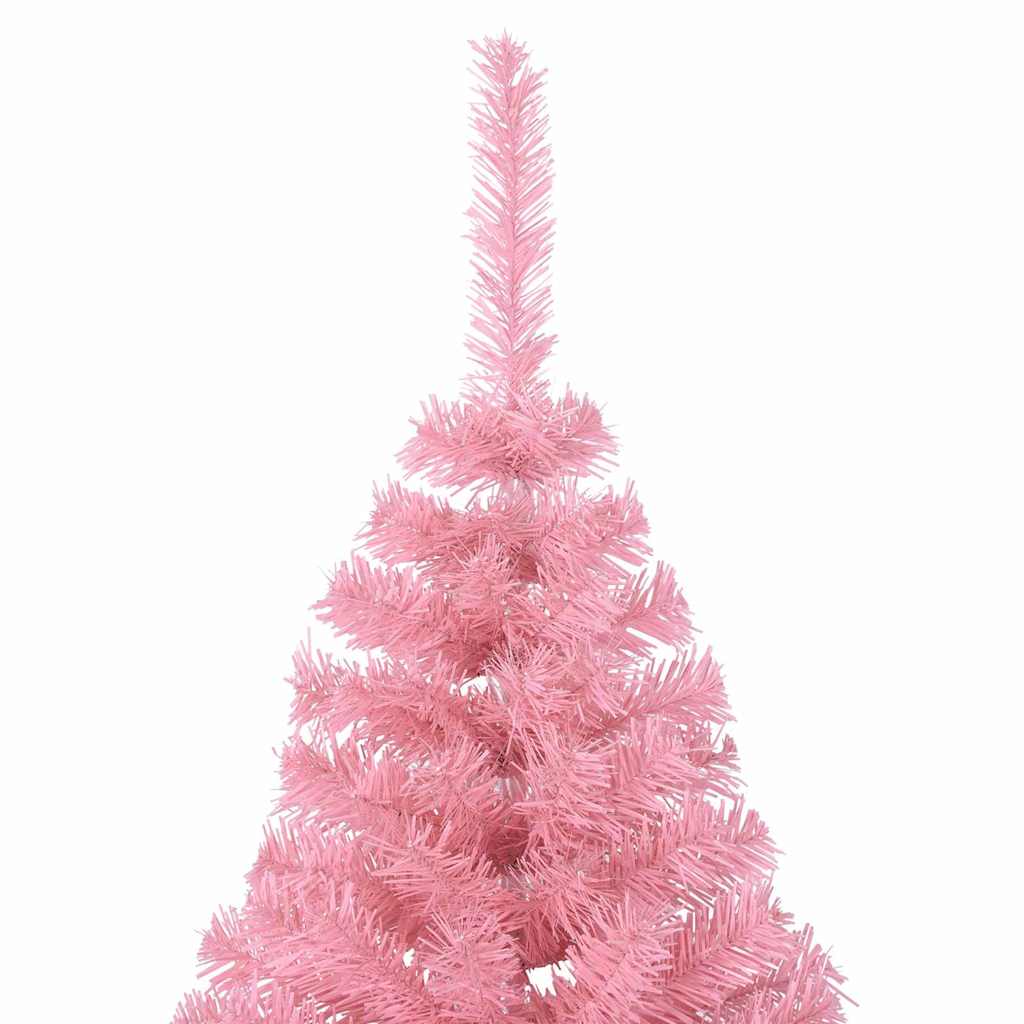 vidaXL Artificial Pre-lit Christmas Tree with 300 LEDs Pink 180 cm PVC