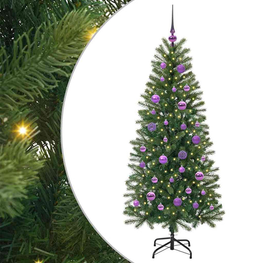 vidaXL Artificial Christmas Tree with 150 LEDs Green 150 cm PE and PVC