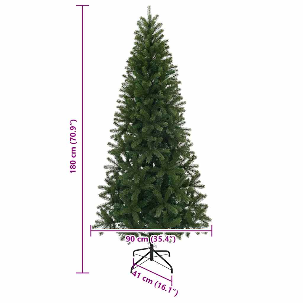 vidaXL Artificial Christmas Tree Green 180 cm PE and PVC