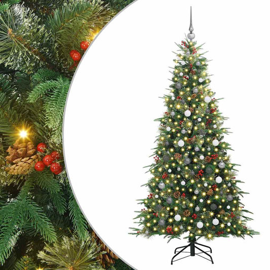 vidaXL Artificial Hinged Christmas Tree Green 210 cm PE and PVC