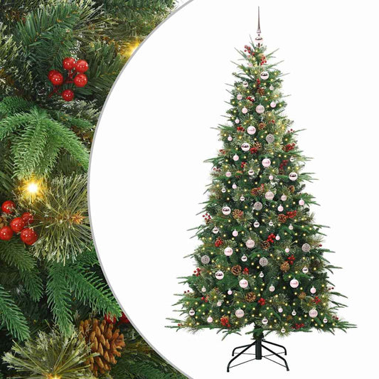 vidaXL Artificial Hinged Christmas Tree Green 240 cm PE and PVC