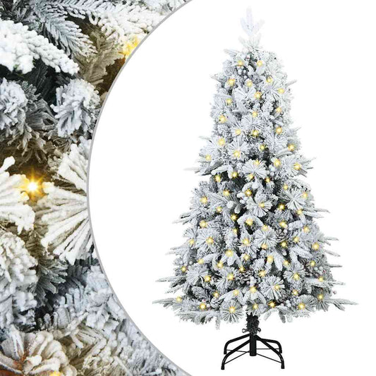 vidaXL Artificial Hinged Christmas Tree White 150 cm PE and PVC