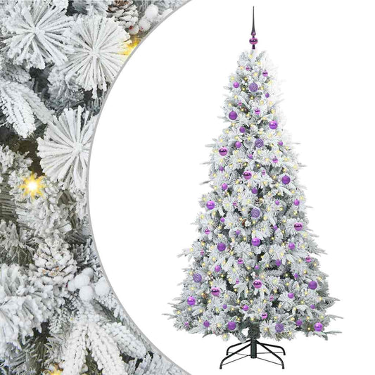 vidaXL Artificial Hinged Christmas Tree White 210 cm PE and PVC