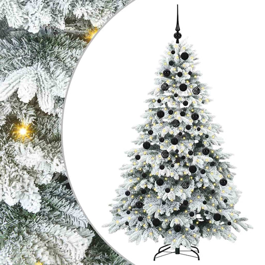 vidaXL Artificial Christmas Tree with 300 LEDs White 180 cm PE and PVC