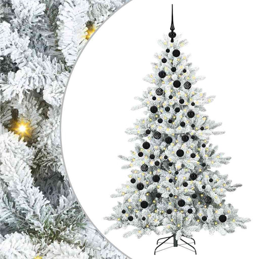vidaXL Artificial Hinged Christmas Tree White 180 cm PVC and Steel