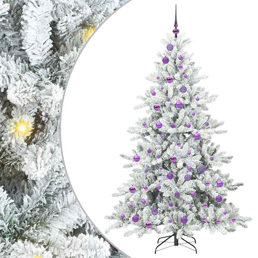 vidaXL Artificial Hinged Christmas Tree White 180 cm PVC and Steel