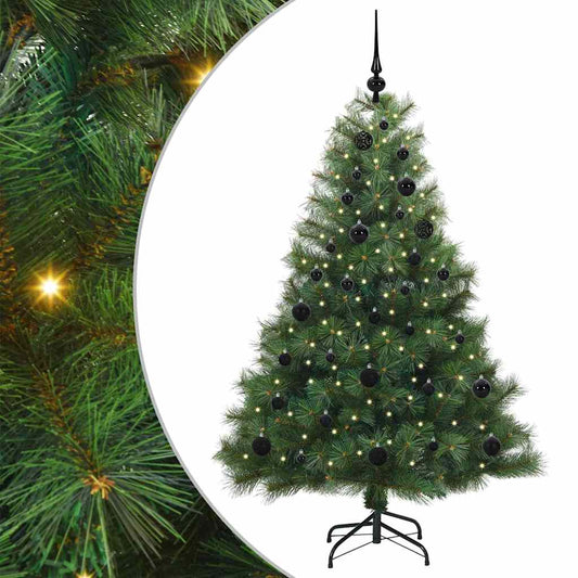 vidaXL Artificial Christmas Tree with 150 LEDs Green 150 cm PE and PVC