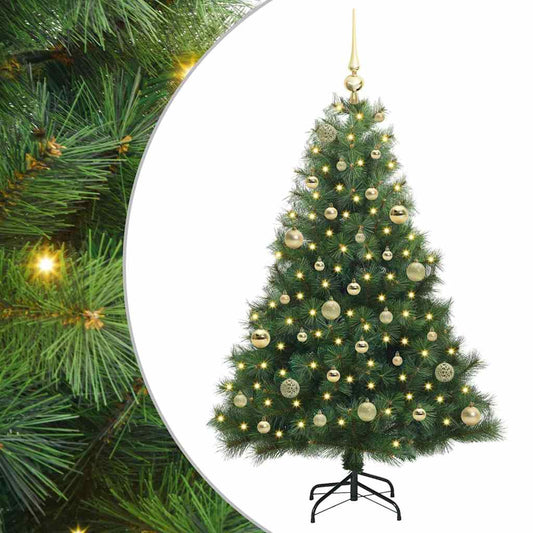 vidaXL Artificial Christmas Tree with 150 LEDs Green 150 cm PE and PVC
