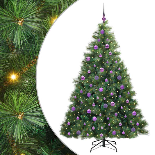vidaXL Artificial Christmas Tree with 300 LEDs Green 180 cm PE and PVC