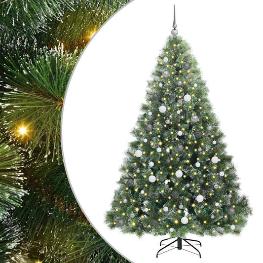 vidaXL Artificial Christmas Tree with 300 LEDs Green 210 cm PE and PVC
