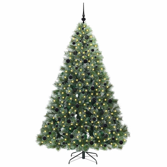 vidaXL Artificial Christmas Tree with 300 LEDs Green 210 cm PE and PVC