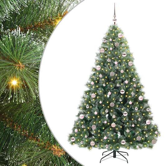 vidaXL Artificial Christmas Tree with 300 LEDs Green 210 cm PE and PVC