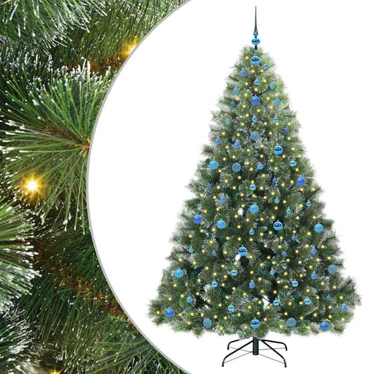 vidaXL Artificial Christmas Tree with 300 LEDs Green 210 cm PE and PVC