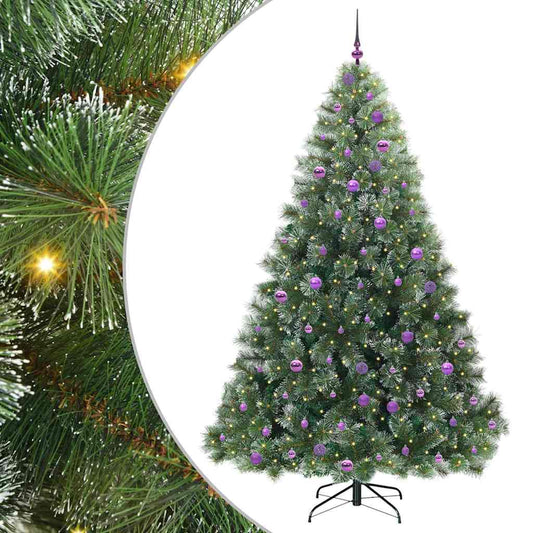 vidaXL Artificial Christmas Tree with 300 LEDs Green 240 cm PE and PVC