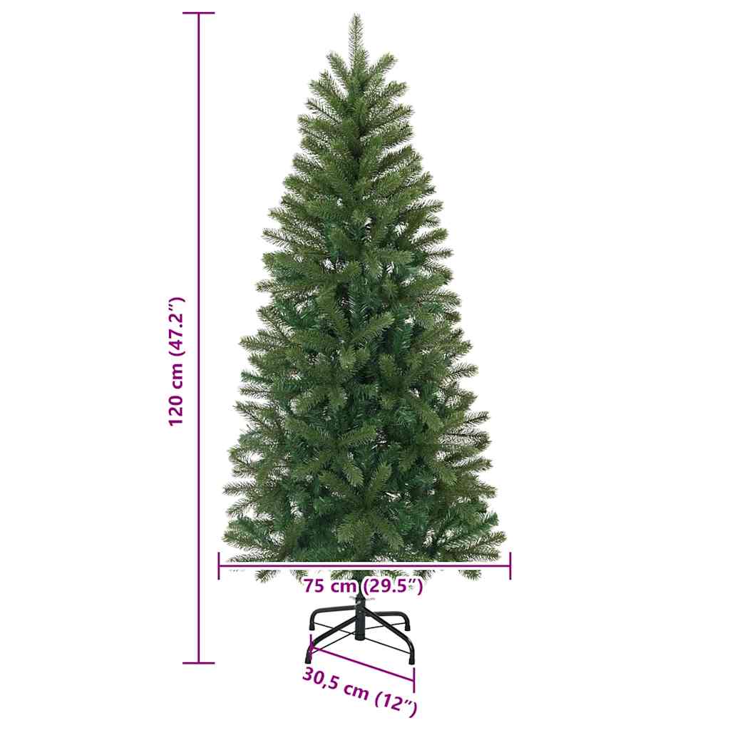 vidaXL Artificial Christmas Tree Green 120 cm PVC, PE and steel