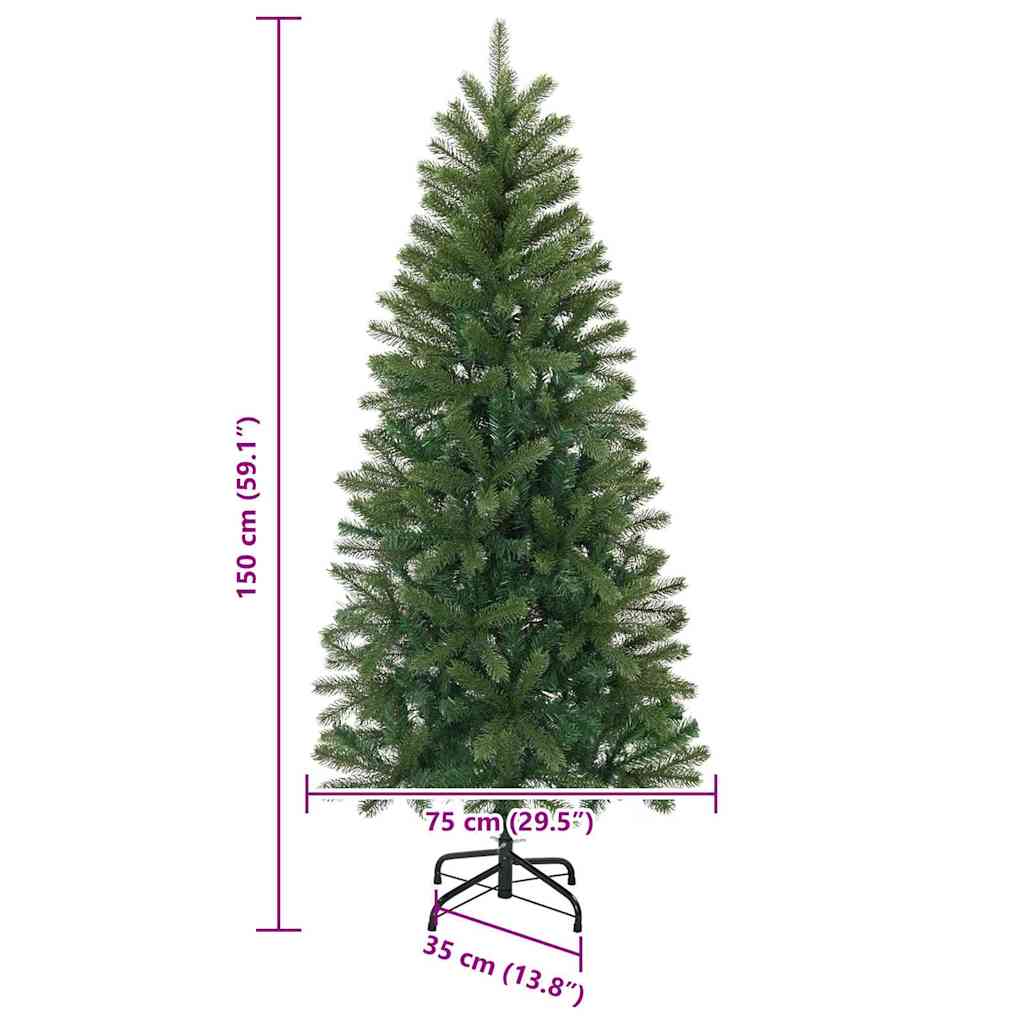 vidaXL Artificial Christmas Tree Green 150 cm PVC, PE and steel