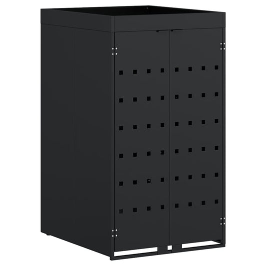 vidaXL Wheelie Bin Storage with Planter Roof for Single 240L Bin Black