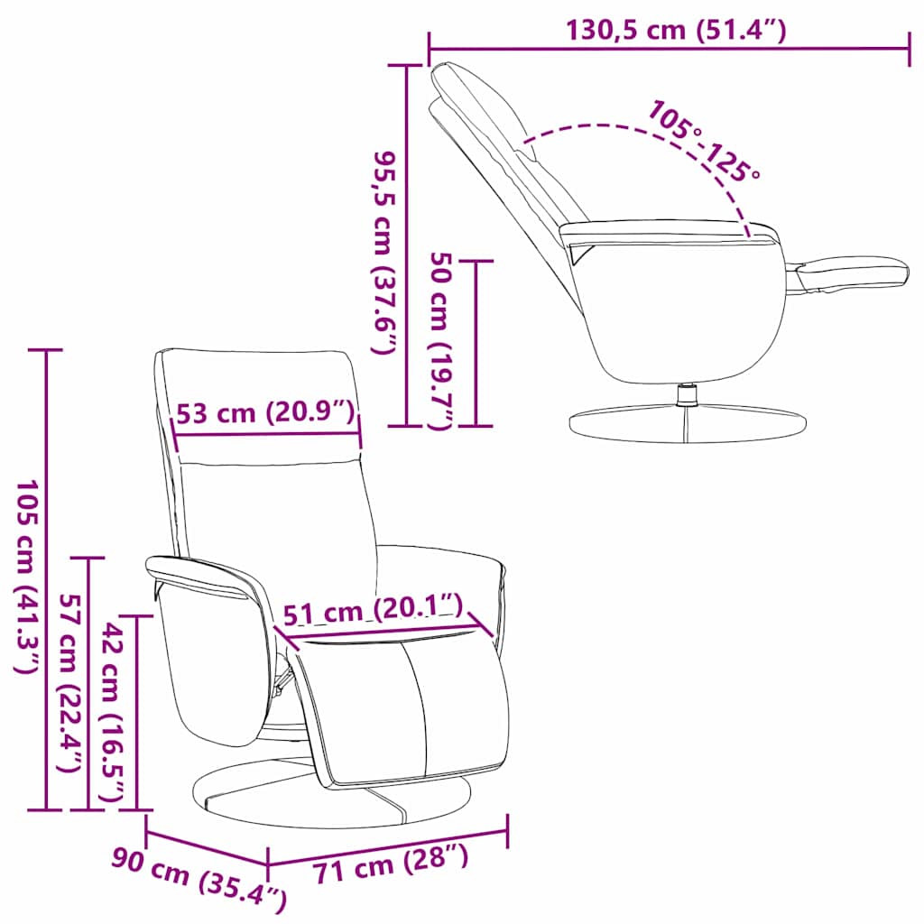 vidaXL Massage Recliner Chair Black 71 x 90 x 105 cm Faux Leather