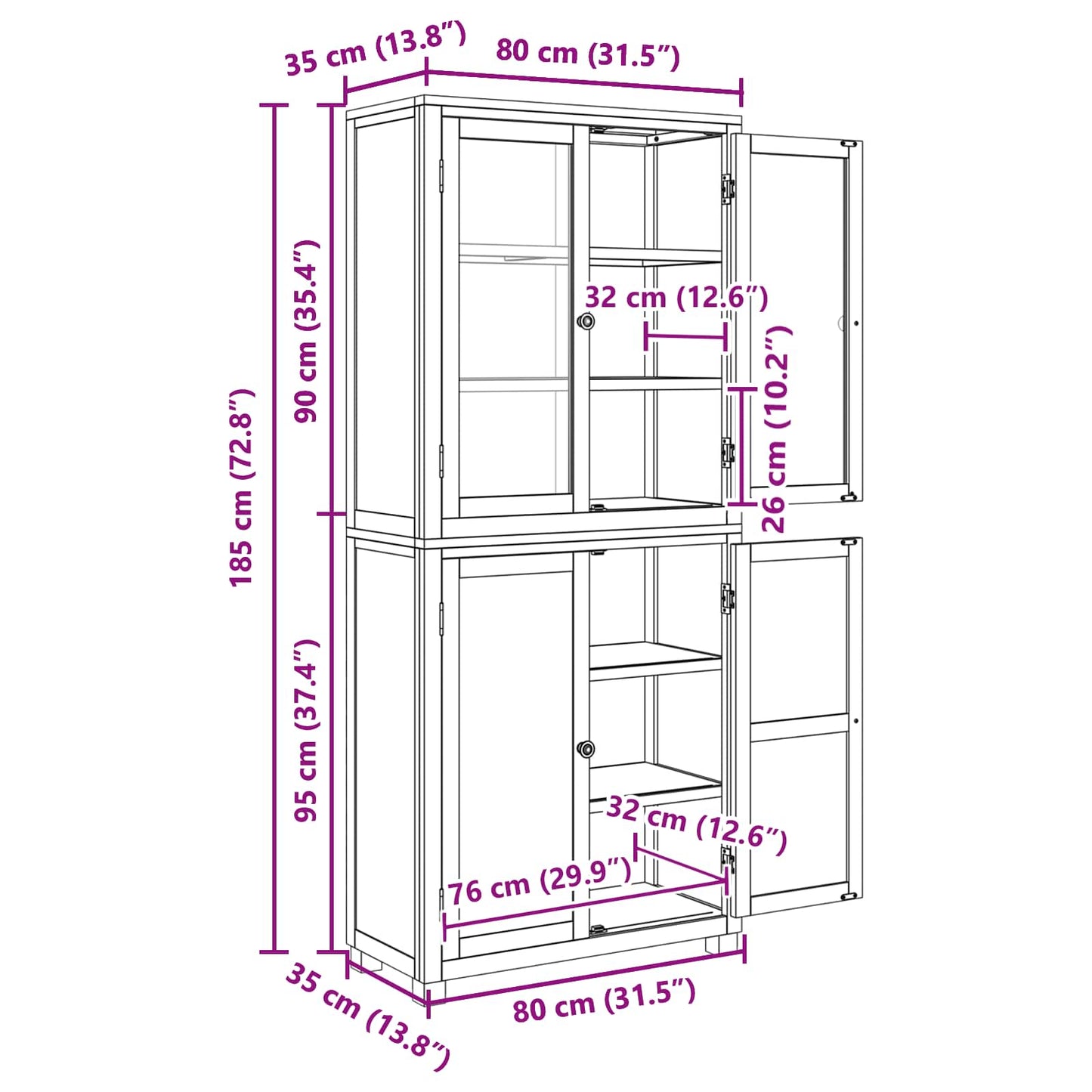 vidaXL Storage Furniture Set with Shelf 2 pcs Natural Solid Oak Wood