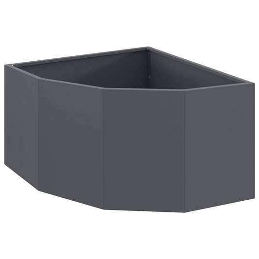 vidaXL Corner Planter Anthracite 60 x 60 x 35 cm Steel