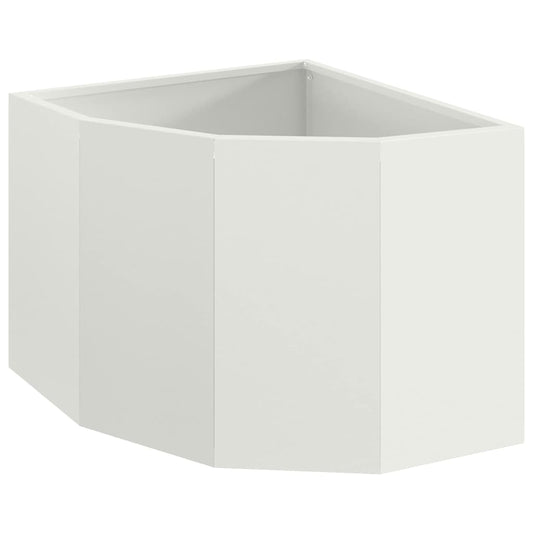 vidaXL Corner Planter White 45 x 45 x 35 cm Steel