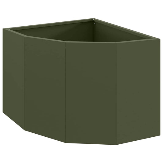 vidaXL Corner Planter Olive green 45 x 45 x 35 cm Steel