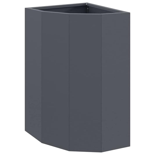vidaXL Corner Planter Anthracite 30 x 30 x 50 cm Steel