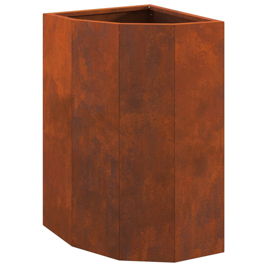 vidaXL Corner Planter Rusty 30 x 30 x 50 cm Weathering steel