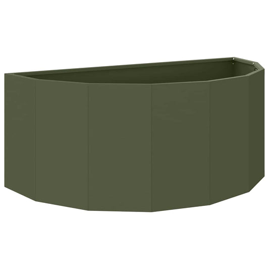 vidaXL Planter Olive Green 90 x 45 x 35 cm Steel