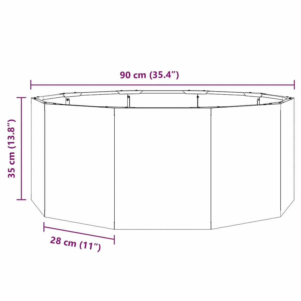 vidaXL Planter Olive Green 90 x 90 x 35 cm Steel