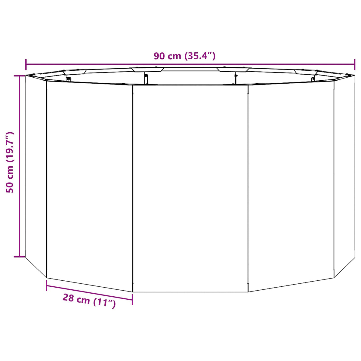 vidaXL Planter Rusty 90 x 90 x 50 cm Weathering Steel