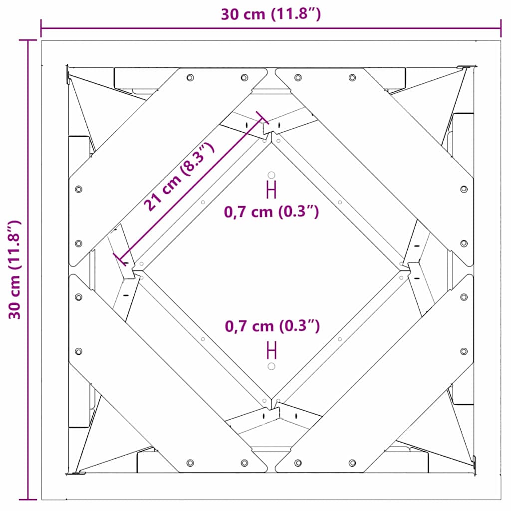 vidaXL Planter Black 30 x 30 x 75 cm Steel