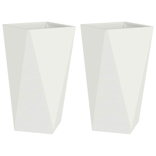 vidaXL Planter 2 pcs White 40 x 40 x 75 cm Steel