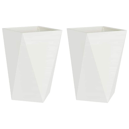 vidaXL Planter 2 pcs White 50 x 50 x 75 cm Steel
