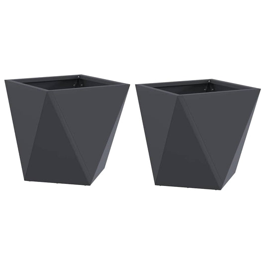 vidaXL Planter 2 pcs Anthracite 30 x 30 x 30 cm Steel