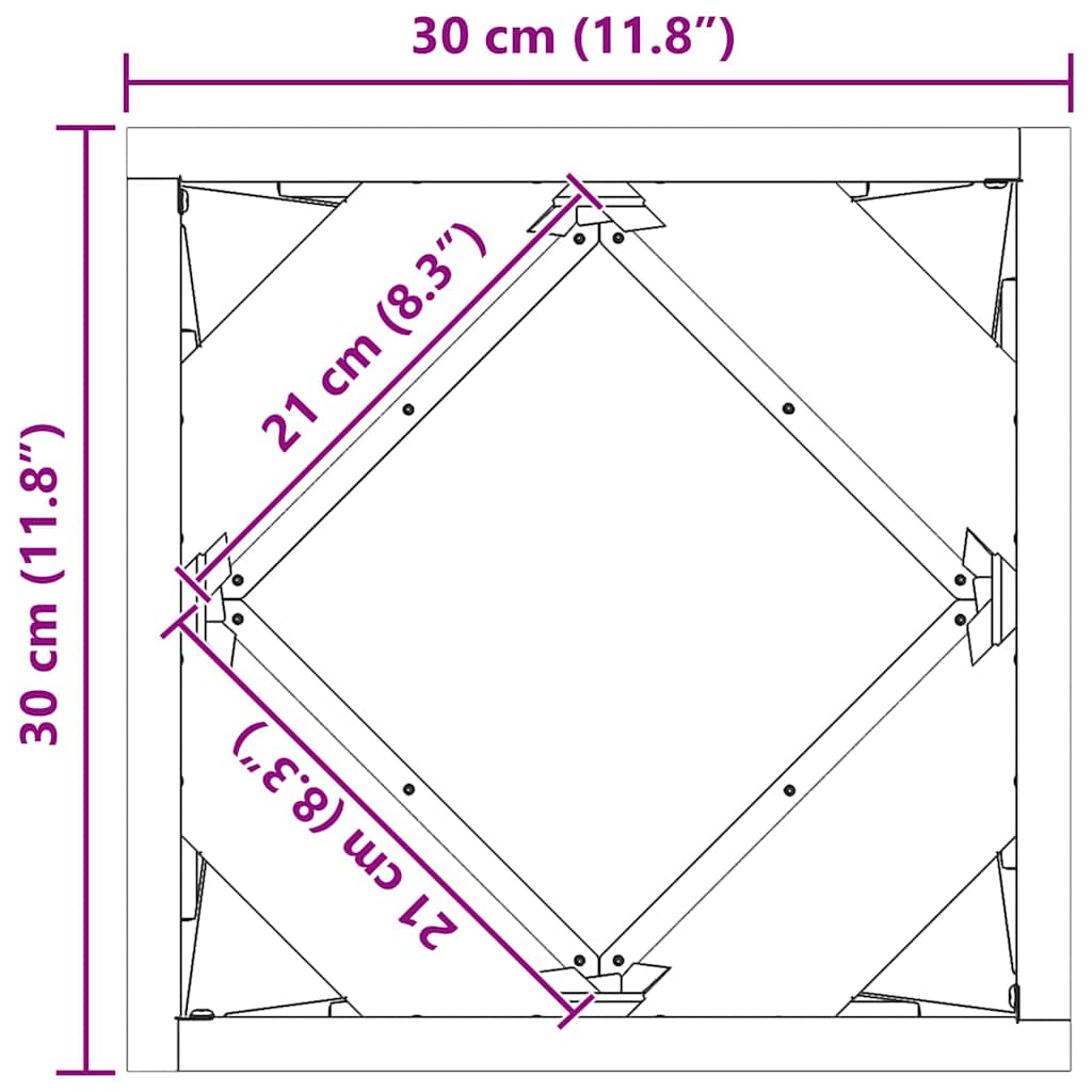 vidaXL Planter Silver 30 x 30 x 30 cm Stainless Steel