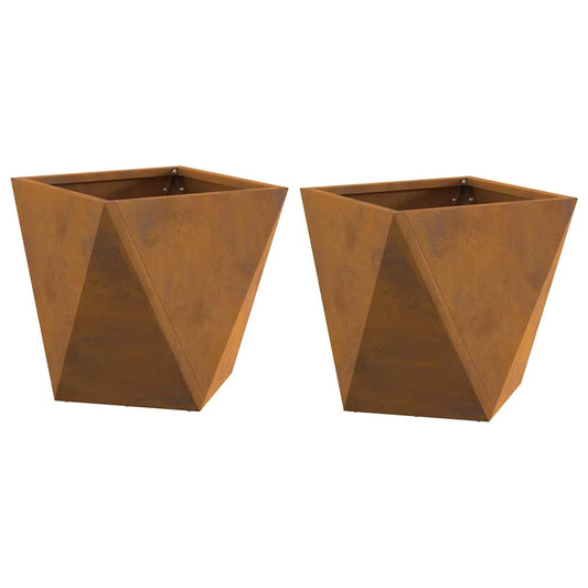 vidaXL Planter 2 pcs Rusty 30 x 30 x 30 cm Weathering Steel