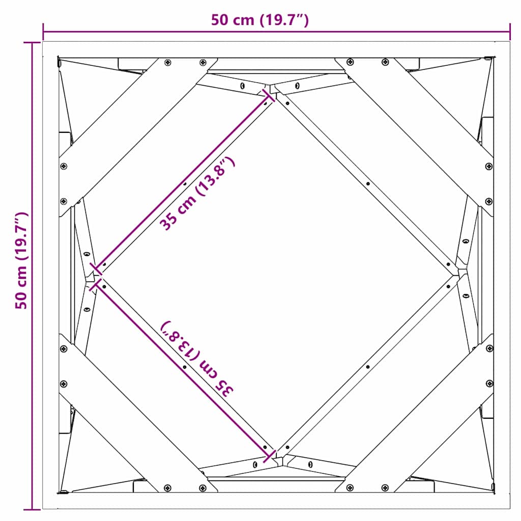 vidaXL Planter Silver 50 x 50 x 50 cm Stainless Steel